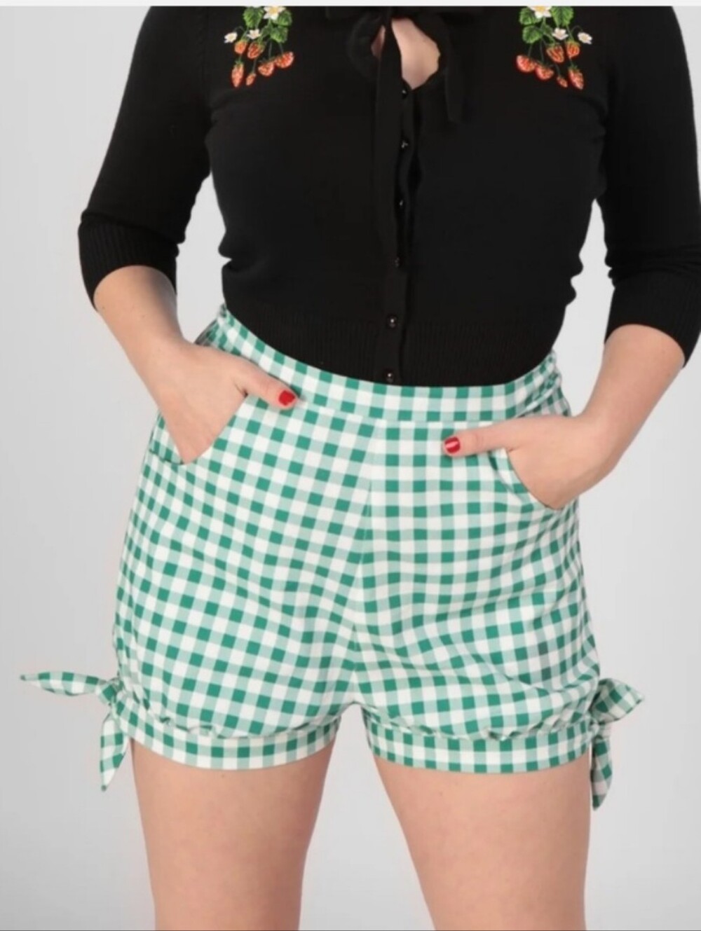 Green Gingham Shorts